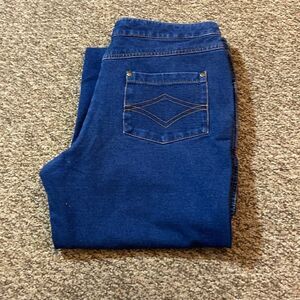 Pajama Jeans Stretch Stylish Blue Jeans with Pink Accents Size Medium
